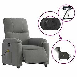 Maison Chic Fauteuil Relax pour salon, Fauteuil inclinable de massage électrique gris foncé -GKD22400 pas cher