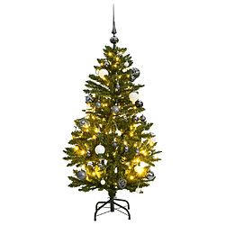 vidaXL Sapin de Noël artificiel articulé 150 LED et boules 150 cm