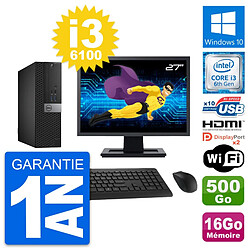 PC Dell 5040 SFF Ecran 27" i3-6100 RAM 16Go Disque 500Go HDMI Windows 10 Wifi - Occasion