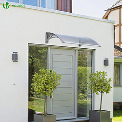 Vounot Auvent de porte marquise 100x80 cm transparent en Polycarbonate anti UV