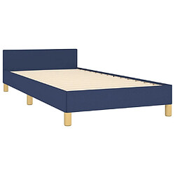 Maison Chic Lit adulte - Cadre Structure de lit avec tête de lit Contemporain Bleu 100 x 200 cm Tissu -MN10014 pas cher