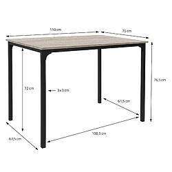 Avis ML-Design 4 Pièces meubles de salle à manger cuisine table chaises banc chêne Sonoma