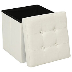 HOMEMANIA Pouf Mystery Cube - Ottoman Pliant - Coffre de Rangement - pour Chambre, Salon - Beige, 38 x 38 x 38 cm