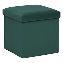 Atmosphera, Createur D'Interieur Pouf de rangement pliable en velours - Vert cèdre