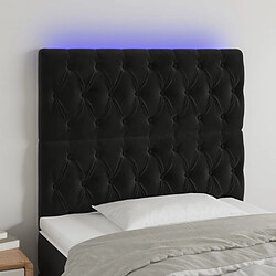 vidaXL Tête de lit à LED Noir 90x7x118/128 cm Velours