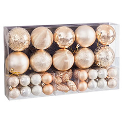 BigBuy Home Boules de Noël Doré Plastique (50 Unités)