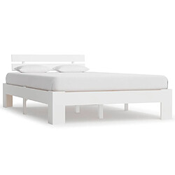 Maison Chic Lit adulte - Lit simple Cadre de lit,Structure du lit Contemporain Blanc Bois de pin massif 140 x 200 cm -MN74513