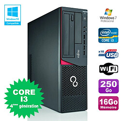 PC Fujitsu E720 E85+ SFF Core I3-4130 3.4GHz 16Go 250Go Graveur WIFI W7 - Occasion