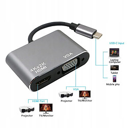 GUPBOO Adaptateur USB-C USB3.1 - Adaptateur VGA HDMI 4K,JL1767 pas cher