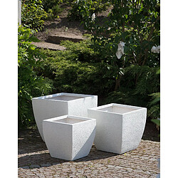 Beliani Cache-pot blanc 53 x 53 x 51 cm ORICOS