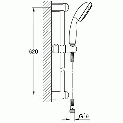 Grohe Ensemble de douche sur barre Tempesta 100 1 jet