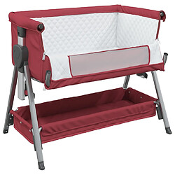 Avis vidaXL Lit pour bébé avec matelas Rouge Tissu de lin