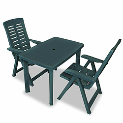 Maison Chic Mobilier de bistro et chaises de jardin 3 pcs Plastique Vert -GKD667006