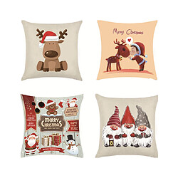 P89 4PCS 45 * 45cm Structure de cerf de Noël HUG HUG HUG Taie d'oreiller Maison de vacances Taie d'oreiller Sofa Coussin de coussin