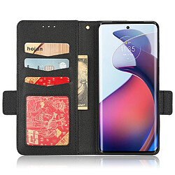 Etui en PU texture litchi, fermoir magnétique double avec support pour votre Motorola Edge 30 Fusion 5G/Moto S30 Pro 5G - noir