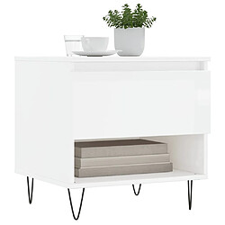 Avis Maison Chic Lot de 2 Tables basses,Table Console pour salon blanc brillant 50x46x50cm bois d'ingénierie -MN17199