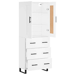 Avis vidaXL Buffet haut Blanc 69,5x34x180 cm Bois d'ingénierie