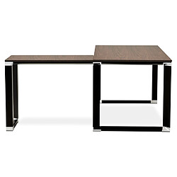 Avis Alterego Bureau d'angle design 'XLINE' en bois finition Noyer et métal noir (angle au choix) - 160 cm