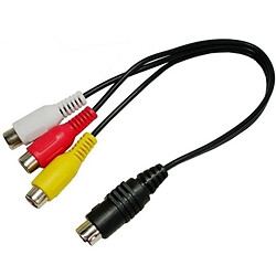 Wewoo Câble Convertisseur S-Vidéo 4-pin vers RCA Adaptateur de AV femelle, Longueur: 20cm