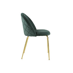 Vente-Unique Lot de 6 chaises - Velours et acier inoxydable doré - Vert - MELBOURNE pas cher