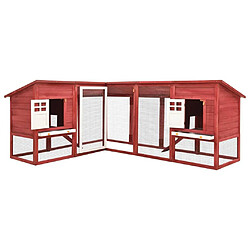 Avis Helloshop26 Clapier d'extérieur 250 x 192 x 105 cm avec piste rouge et blanc bois de sapin 02_0000598