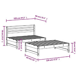 vidaXL Salon de jardin 2 pcs bois de pin massif pas cher