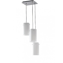 Fan Europe Suspension Square 3 ampoules Métal blanc