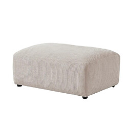 Vente-Unique Canapé d'angle gauche et pouf en velours côtelé beige TIRONO de Maison Céphy pas cher