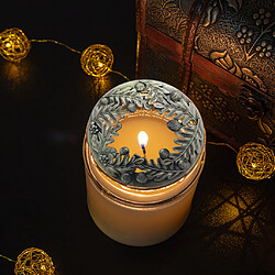 Avis Jar Candle Topper Tea Light Burn Couvre Bougie Uniformément Parfumée Argent Brossé