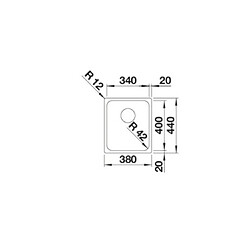 Blanco Evier sous plan Solis 340-U Cuve encastrable sous plan , inox