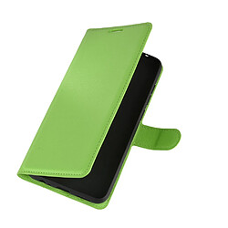 Etui en PU peau de litchi magnétique vert pour votre Xiaomi Redmi Note 9/Redmi 10X 4G