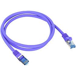 Câble de raccordement réseau LogiLink CQ303VS RJ45 CAT 6A S/FTP 1 m violet ignifuge, sans halogène, avec cliquet dencastrement 1 pc(s)