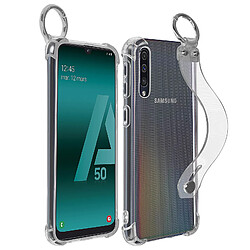 Avizar Coque Samsung Galaxy A50 / A30s Antichoc avec Poignée et Mousqueton Transparent