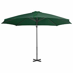 Maison Chic Parasol Jardin | Parasol en porte-à-faux et poteau en aluminium 300 cm Vert - GKD72394