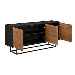 Helloshop26 Commode stylée meuble de rangement pratique 55 x 120 x 30 cm noir effet bois foncé 03_0006824