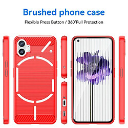 Htdmobiles Coque pour Nothing Phone 1 - housse etui silicone gel carbone + film ecran - ROUGE