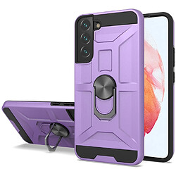 Coque en TPU anti-rayures, magnétique avec béquille pour votre Samsung Galaxy S21 4G/5G - violet foncé