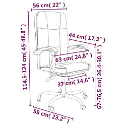 vidaXL Fauteuil inclinable de bureau Noir Similicuir pas cher