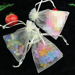 Wewoo Décorations de Fête 100 PCS Organza Gift Bags Emballage Bijoux Sac De Mariage Décoration De NoceTaille 7x9cm D3 Beige Blanc