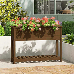 Maison Chic Jardinière,Bac à fleurs - pot de fleur et étagère Marron miel 111,5x34,5x81 cm Bois de pin -GKD51845