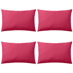 vidaXL Oreiller d'extérieur lot de 4 60 x 40 cm Rose