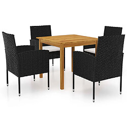 Salle à manger de jardin 5 pcs,Table et chaise à dîner Noir -MN82580