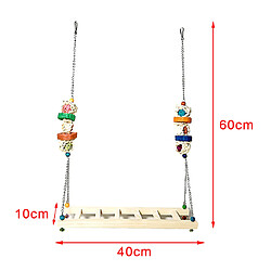 Perche En Bois D'échelle D'oscillation De Poulet 2Pcs Fait à La Main Pour La Formation Durable D'ara