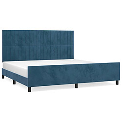 Maison Chic Lit adulte - Cadre Structure de lit avec tête de lit Contemporain Bleu foncé 200x200 cm Velours -MN40426