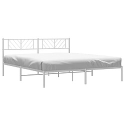 Avis Maison Chic Lit adulte - Cadre de lit métal avec tête de lit,Structure du lit Contemporain pour chambre blanc 200x200 cm -MN31505