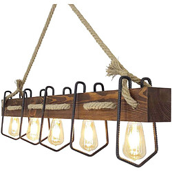 Acheter Hanah Home Suspension en bois et métal 4 ampoules Demir.