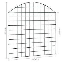 vidaXL Ensemble de clôture de jardin arquée 77,5x78,5 cm vert pas cher