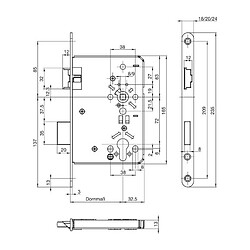 Avis Fp Serrure à mortaiser OT-Obj.schl. B-0515 PZD65E72VK820 rd. Acier DIN gauche argent laqué