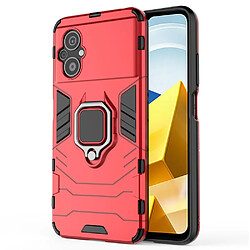 Coque en TPU anti-chute avec béquille pour votre Xiaomi Poco M5 4G - rouge