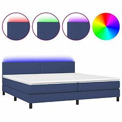 Sommier à lattes,Cadre à lattes de lit et matelas et LED pour Adulte Bleu 200x200 cm Tissu -MN39166